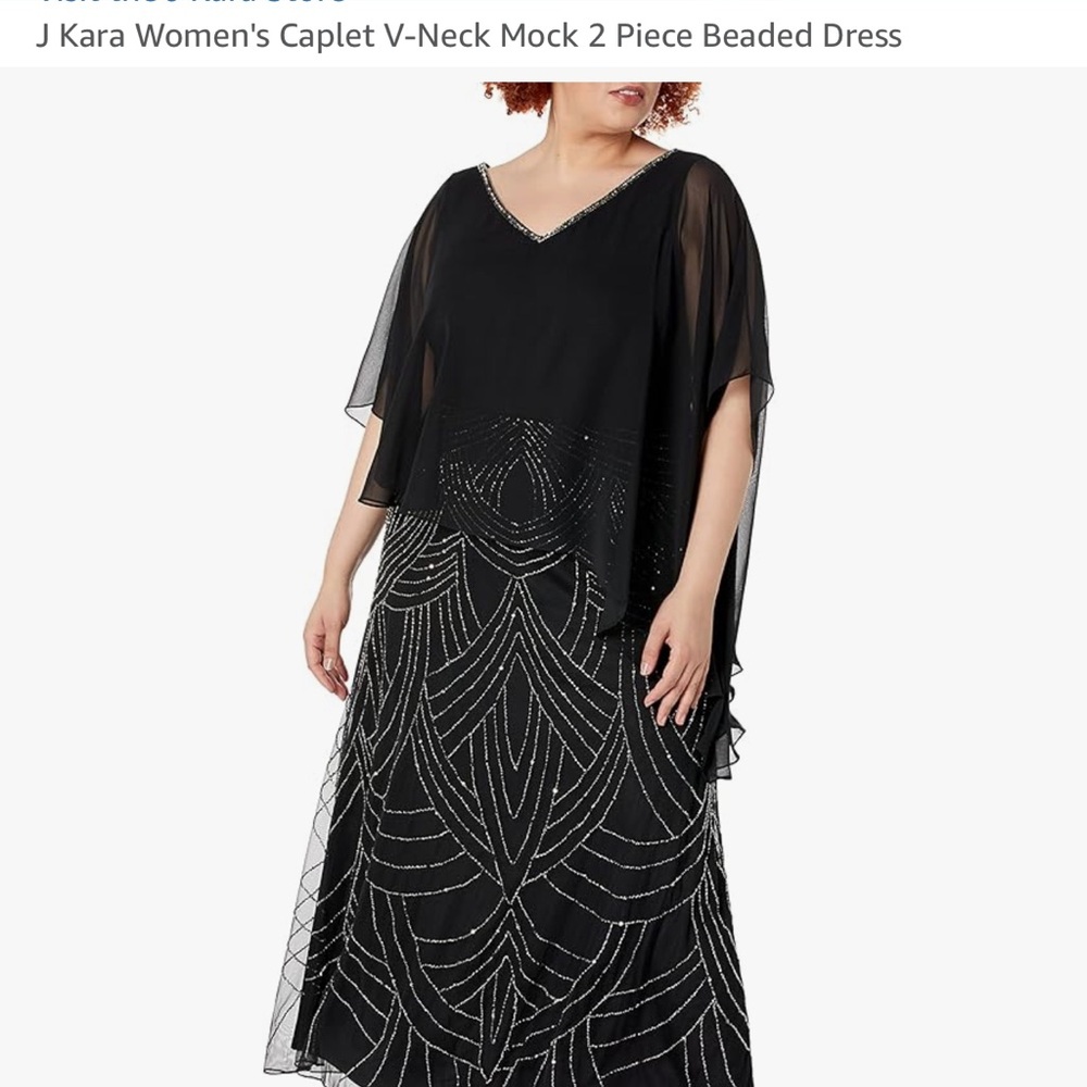 J Kara Women's Black Beaded Dress